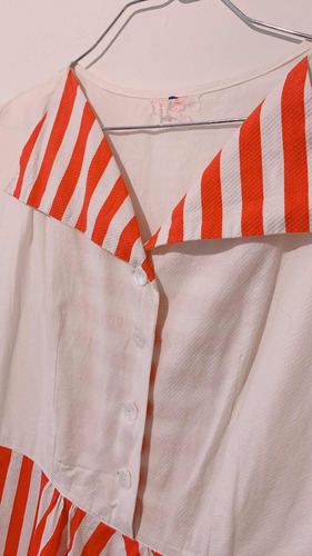 Vestido Vintage Navy Rojo Y Blanco