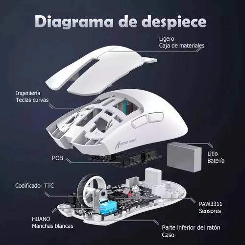 Attack Shark X11 Wireless Gaming Mouse With Charging Base