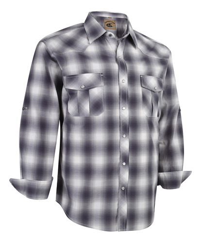 Camisa De Manga Larga A Cuadros Western Cowboy Pearl Snap Pa