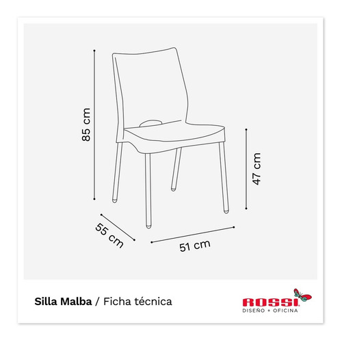 Imagen 6 de 6 de Silla De Jardín Malba Diseño Apilable Alta Durabilidad