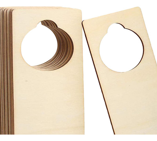 10 Piezas Perchas De Perilla De Puerta De Madera Rectángulo