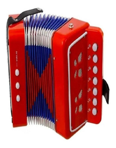 Sanfona Mini Acordeon Infantil 3 Baixos Gaita Vermelho