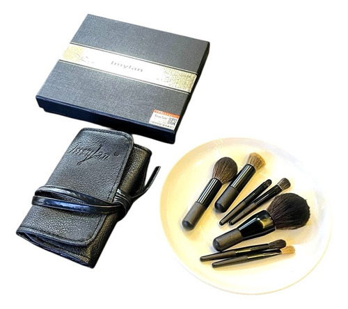 Set Mini 7 Brochas Pinceles + Brochero Negro