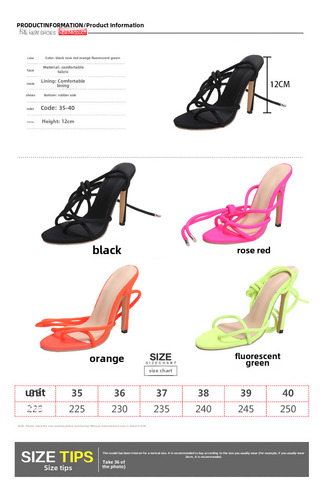 Sandalias De Mujer Con Tacones Altos Sin Tirantes - Estilo E