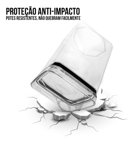 Kit 2 Potes Herméticos Em Acrílico Cristal Empilhável, Organizador Para Mantimentos Pote Resistente