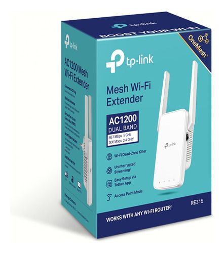 Tp-link Re315 Mesh Extensor Doble Banda 5 Ghz 2,4 Ghz Ac1200