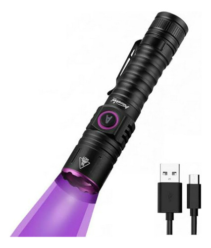 Sv103 365nm Linterna Uv 10w Tipo C Usb Recargable Luz Negra 