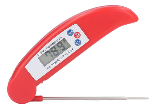 Medición De Temperatura Con Termómetro Digital Rojo Y Rojo P
