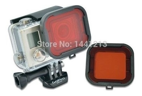 Lente Filtros Para Mergulho Para Gopro Hero 3+ 4 Vermelha