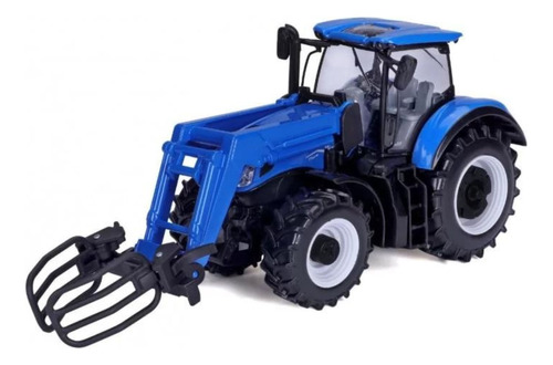 Miniatura Trator Com Pá Carregadeira Nh T7315 1/32 Azul     