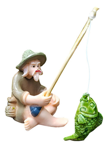 Cr Figura Pescador En Miniatura For Casa Muñecas.