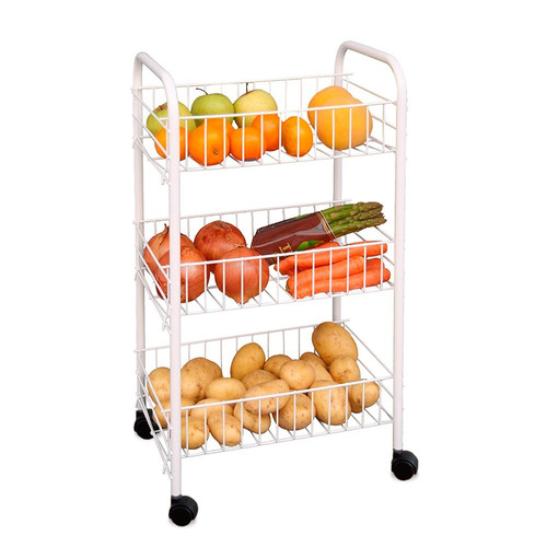 Carro Organizador De Frutas Verduras 3 Estantes C/ Ruedas Ce