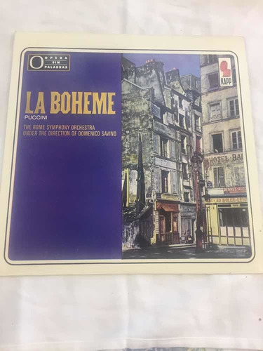 Disco Vinilo Lp La Boheme Puccini Rome Symphony Opera Kapp