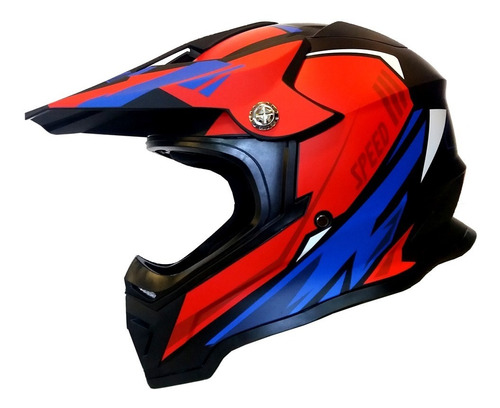 Casco Motocross Multipropósito Enduro Ghb Rojo Azul Matte