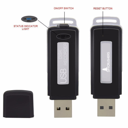 Imagen 2 de 4 de Mini Grabadora De Voz Espia Microfono 8 Gb Usb