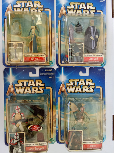 Lote 4 Figuras Star Wars Attack Of The Clones Reempacado (Usado)