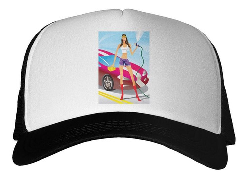 Gorra Mujer Lavando Auto