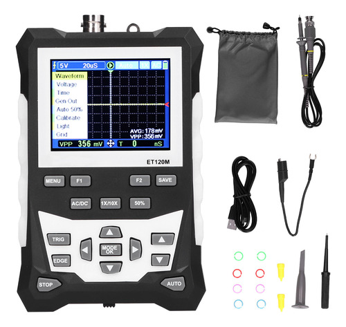 Osciloscópio Portátil Et120m Portátil 120mhz Colorido