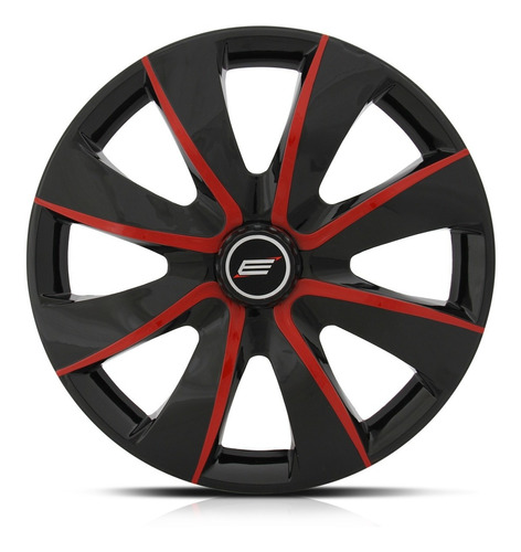 Calota Esportiva Aro 13 Prime Black Red 4x100 4x108 5x100