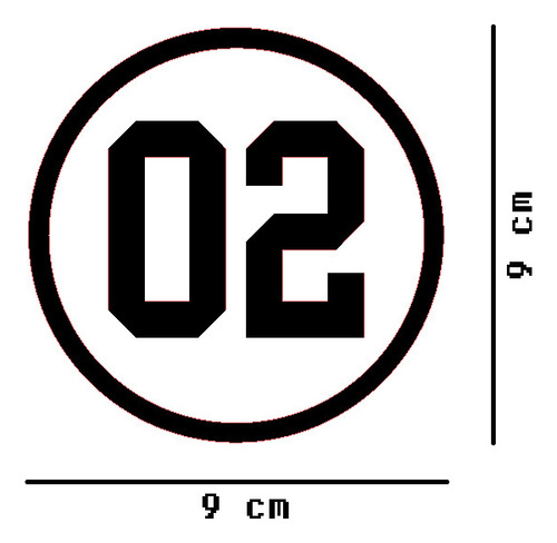 Numero 02 Logo Sticker Vinil 2 Piezas Negro $135 Mikegamesmx