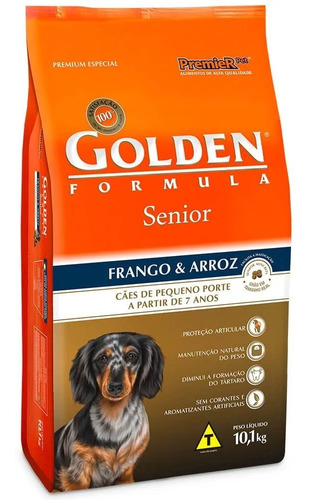 Alimento Golden Premium Especial Formula para cão senior de raça pequena sabor frango e arroz em sacola de 10.1kg