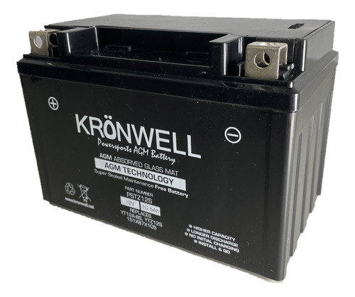 Imagen 3 de 10 de Bateria Moto Gel Kronwell Corven Touring 250 Ytz12s