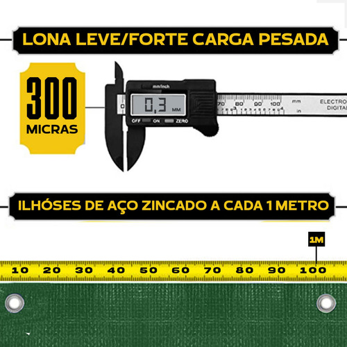 Lona Plástica Verde Impermeável 8x8 Multiuso 8x8