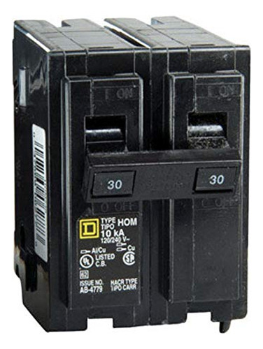 Disyuntor Cuadrado D Hom230 30 A 120 240 V 2p 10 Kaic