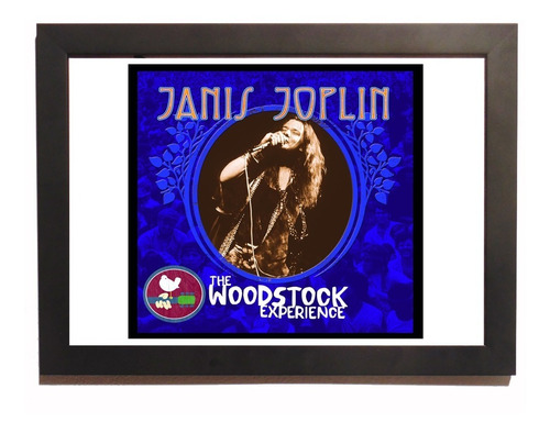 Quadro Poster C.moldura Janis Joplin Woodstock Experience.