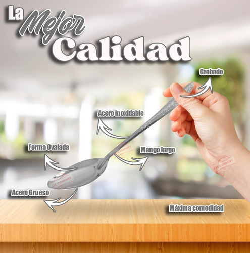 Imagen 3 de 9 de Set 12 Pcs Cuchara Sopera Cubiertos Acero Inoxidable C80