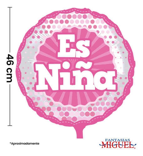 Globo Transparente Diseño Es Niña/niño Puntos 46cm Mylin 1pz es niña