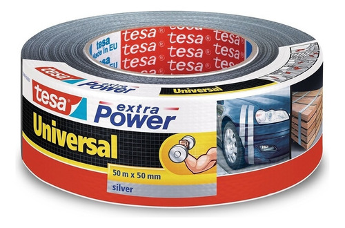 Cinta Ducto Gris Tesa 50mm X 50m Extra Power Duct Tape