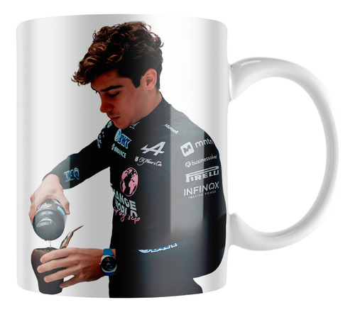 Taza Cerámica Franco Colapinto Fórmula 1 Alpine Don Satur Blanco Don Satur Y Mate 1