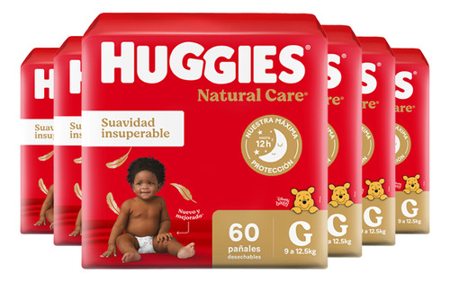 Huggies Supreme Care pañales tamaño G 6 packs de 60 unidades sin género