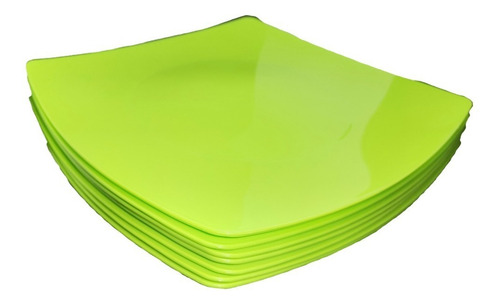Plato Ensalada De Colores Cuadrado Plástico 150ml Vajilla