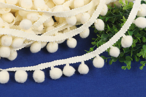Flecos De Bola Con Pompones Marfil Para Coser 1 Pulgada
