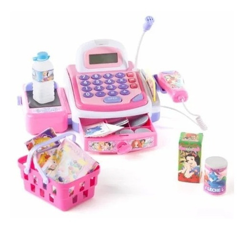 Caja Registradora Disney Princesa  Sonido Luz Rosa Violeta