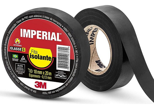 Fita Isolante 3m Imperial 18mm X 20m Preta