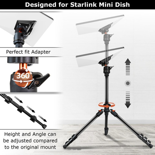 Soporte Trípode Ajustable Para Starlink Mini Negro