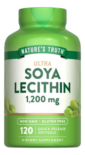 Nature's Truth Suplemento deLecitina de Soja, 120 cápsulas - 1,200 mg por cada cápsula - Para 4 meses