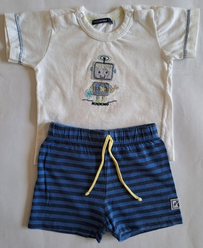 Conjunto Mimo Minimimo Remera Short Nene Bebé Talle M 6-9