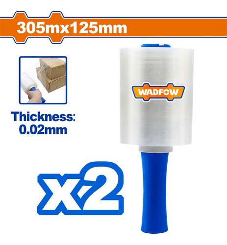 Film Stretch 305m X 125mm Mango Embalaje Wadfow Wxr1303 X 2