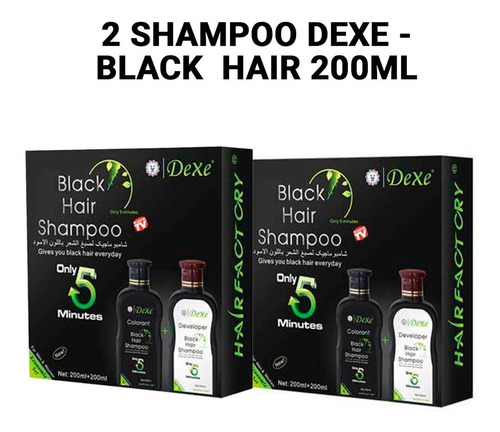 Imagen 1 de 5 de 2 Shampoo Dexe - Black Hair 200ml