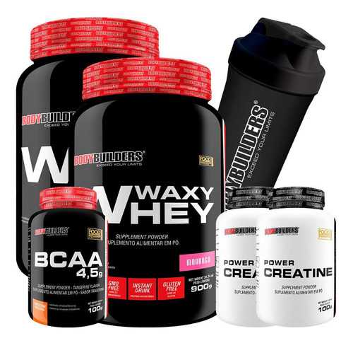 Kit 2 Waxy Whey Protein 900g+ 2 Power Creatina 100g