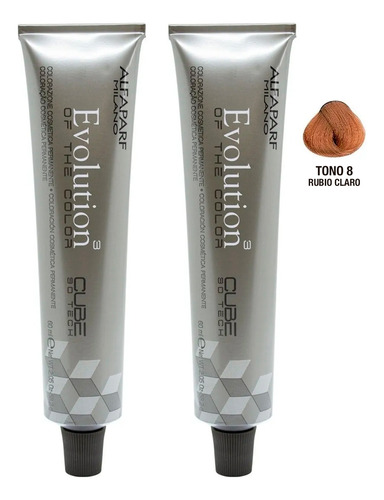 Alfaparf Evolution Kit X2 Tintura Pelo Con Amoníaco Tono 8