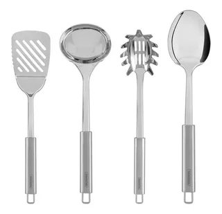 Set De Utensilios De Cocina X4 Pzas Cuchara Para Pasta Acero