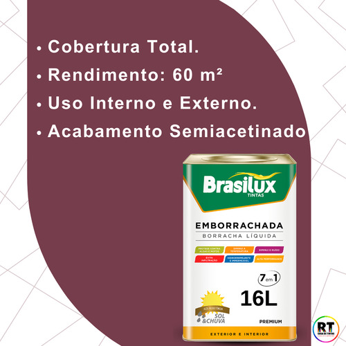 Tinta Vermelho Borgonha Emborrachada Contra Infiltração 16l