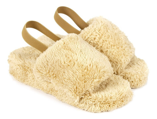 Imagen 2 de 9 de Pantufla Mujer Invierno Peluda Con Elástico Ona Citadina
