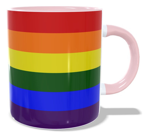 Caneca Xicara Rosa Lgbt Bandeira Do Arco-íris