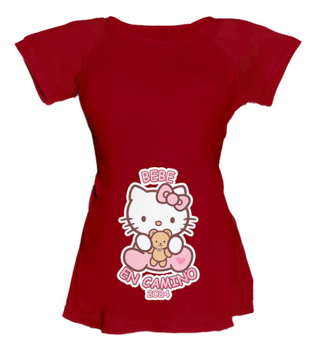 Blusa Para Embarazo Ranglan - Kitty Bebe En Camino + Año